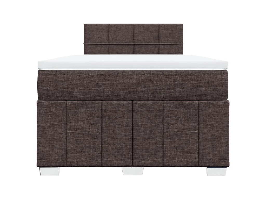 Cama box spring con colchón tela marrón oscuro 120x190 cm