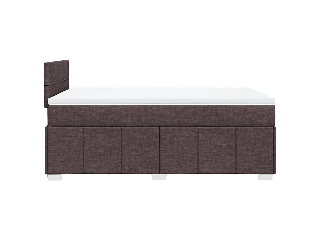Cama box spring con colchón tela marrón oscuro 120x190 cm
