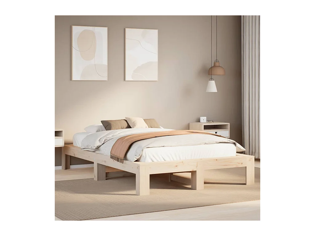 Cadre de lit sans matelas 120x200 cm bois de pin massif