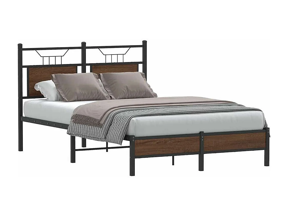 Bedframe zonder matras bewerkt hout bruin eikenkleur 120x190 cm