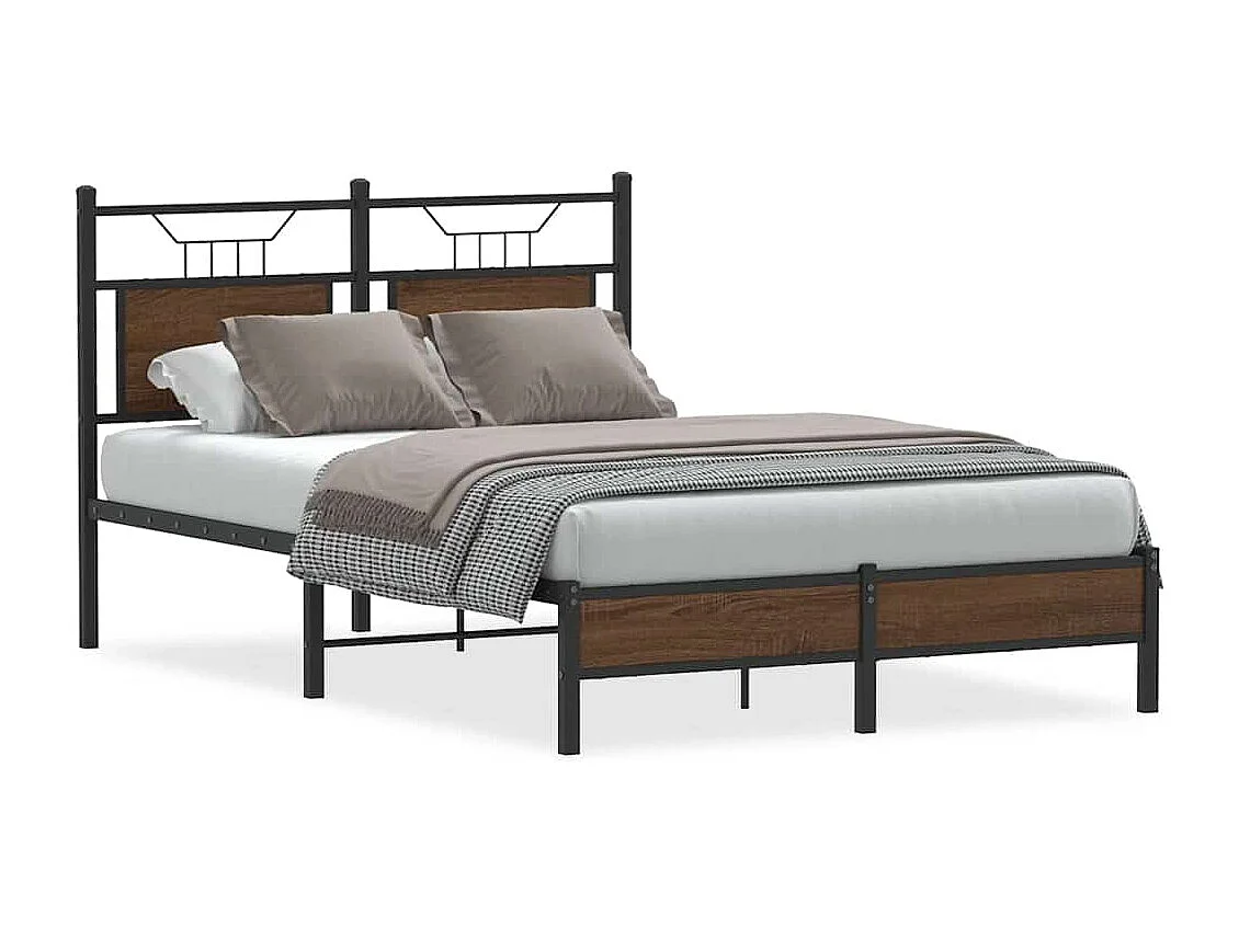Bedframe zonder matras bewerkt hout bruin eikenkleur 120x190 cm