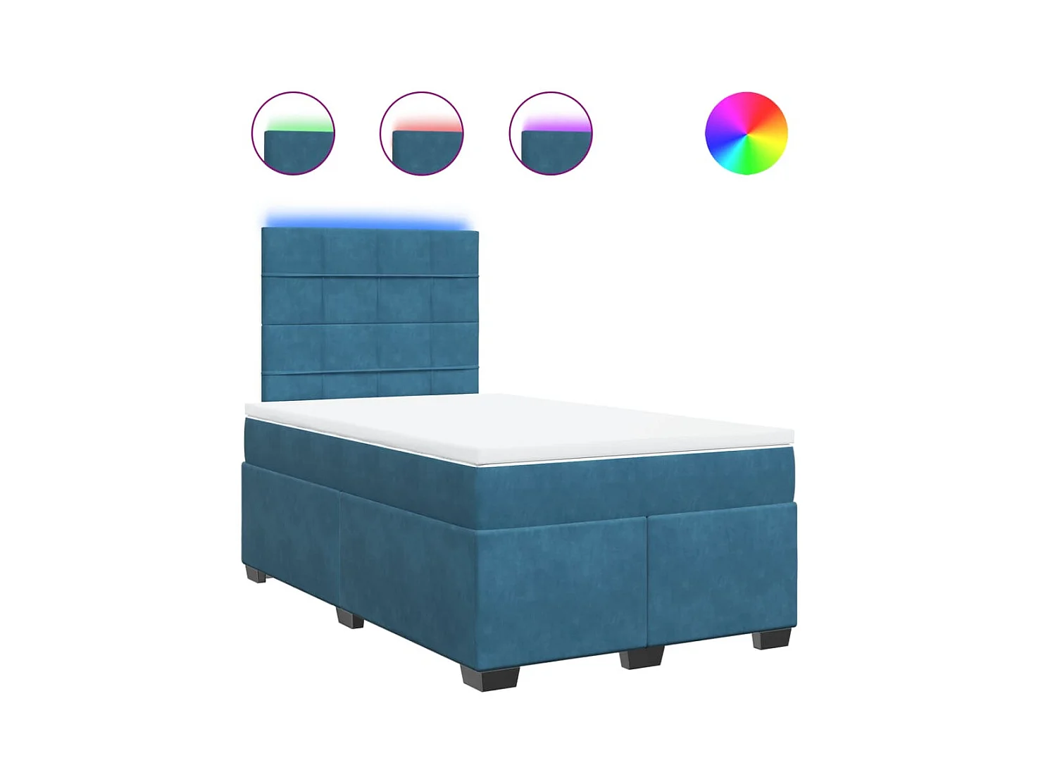 Boxspringbett mit Matratze Blau 120x190 cm Samt