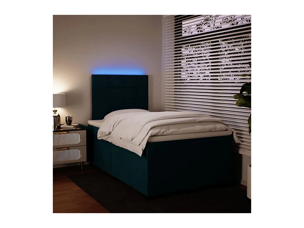 Boxspringbett mit Matratze Blau 120x190 cm Samt