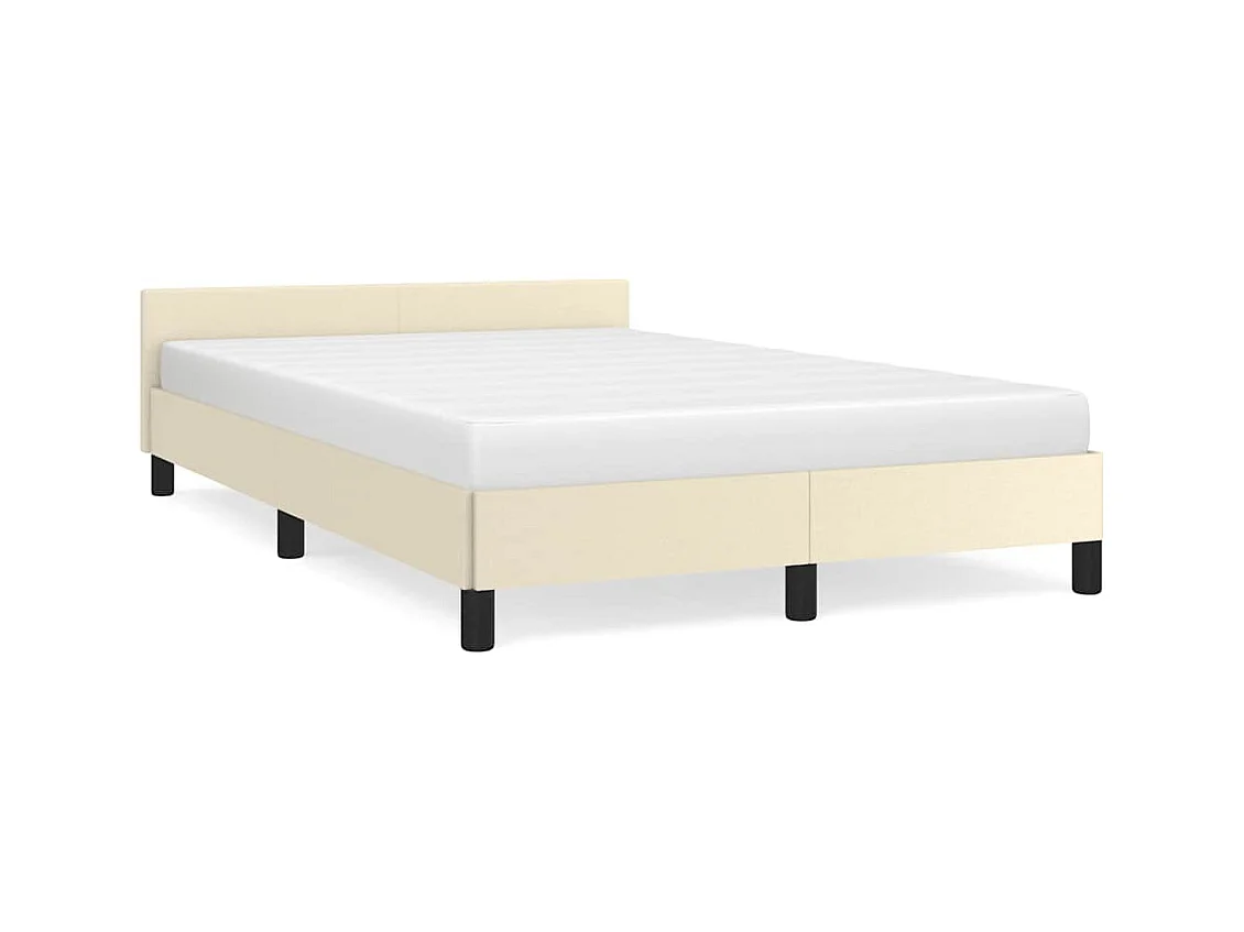 Bettgestell ohne Matratze Creme 120x190 cm Kunstleder