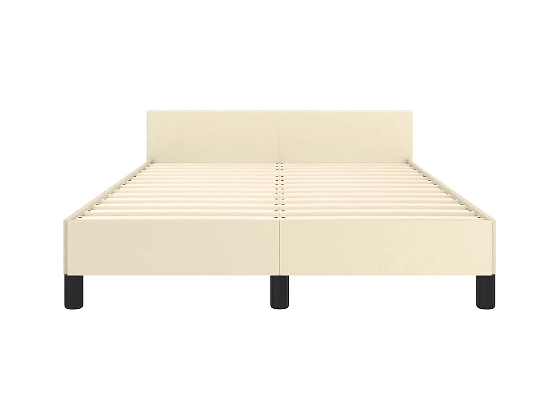 Bettgestell ohne Matratze Creme 120x190 cm Kunstleder