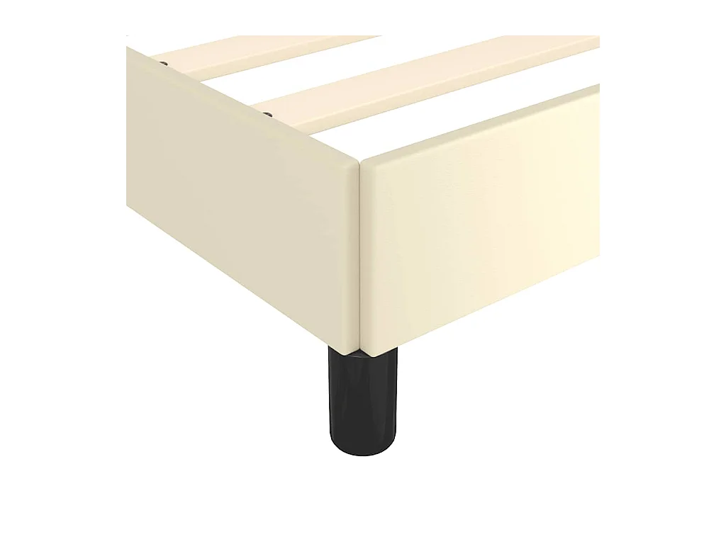 Bettgestell ohne Matratze Creme 120x190 cm Kunstleder