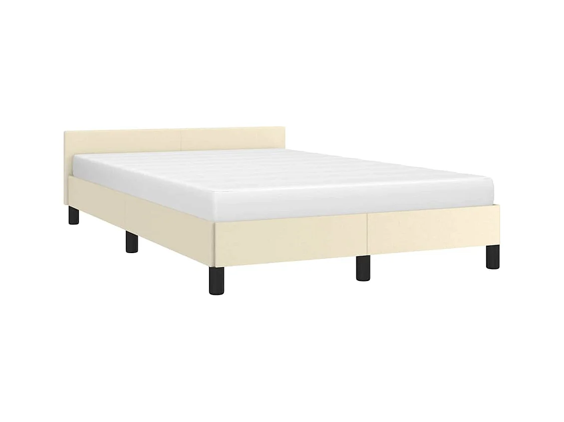 Bettgestell ohne Matratze Creme 120x190 cm Kunstleder