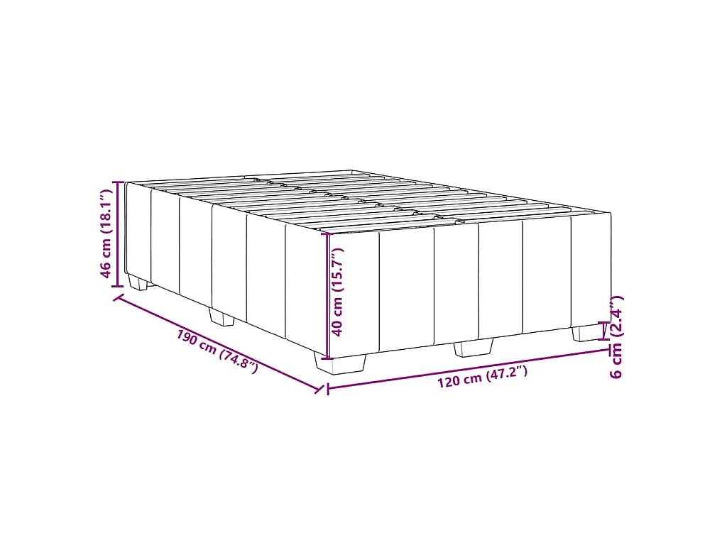 Bedframe zonder matras 120x190 cm stof donkerbruin