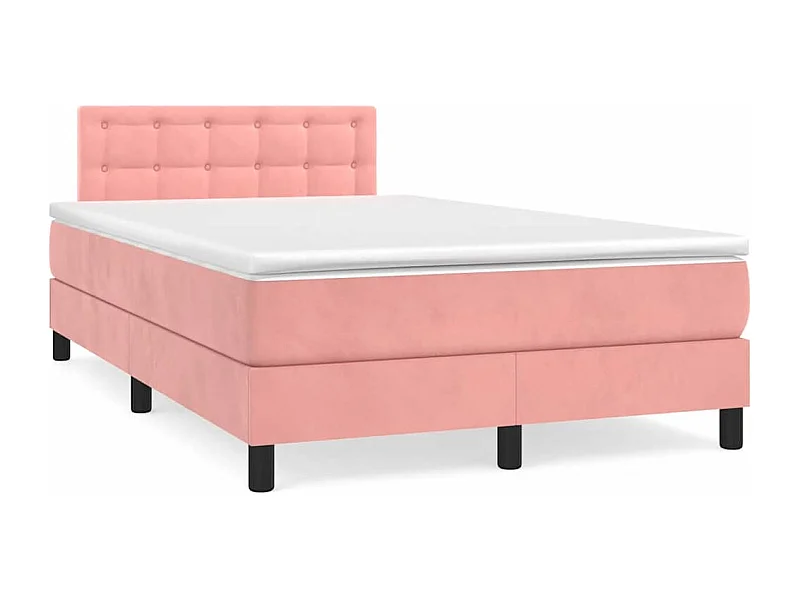 Boxspring met matras en LED fluweel roze 120x190 cm