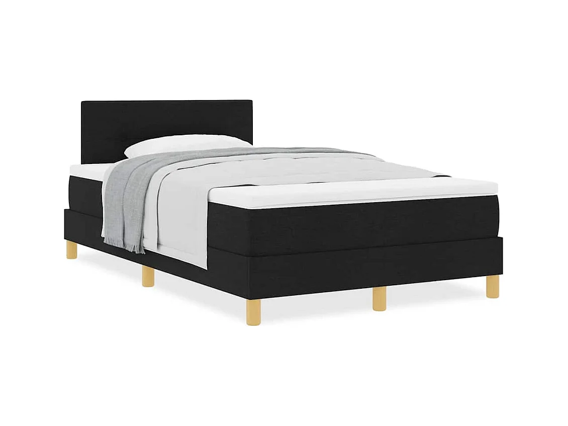 Lit boxspring avec matelas avec matelas Noir 120 x 200 cm tissu