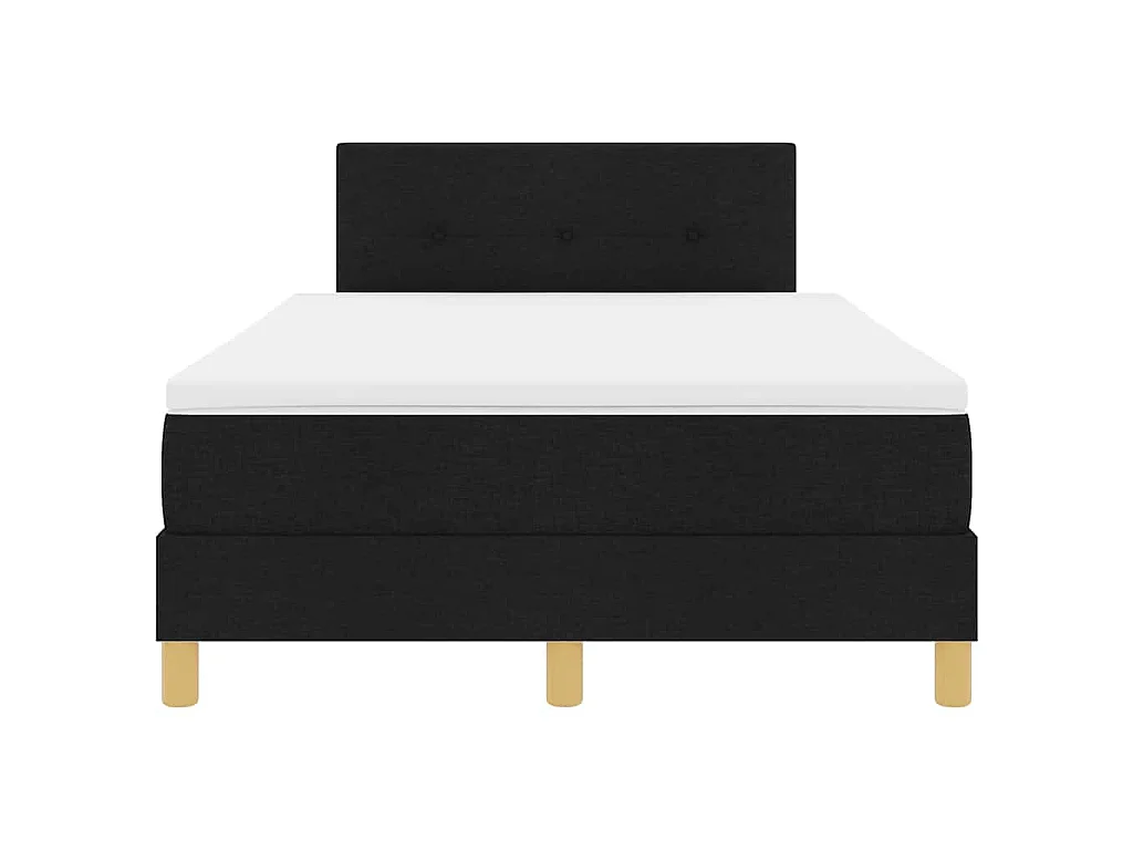 Lit à ressorts avec coussin Noir 120 x 200 cm tissu
