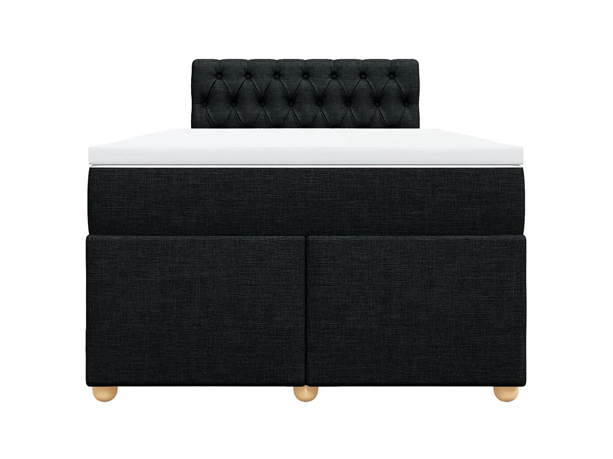 Giroletto a Molle con Materasso Nero 120x200 cm in Tessuto