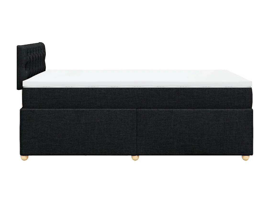Cama box spring con colchón tela negro 120x200 cm