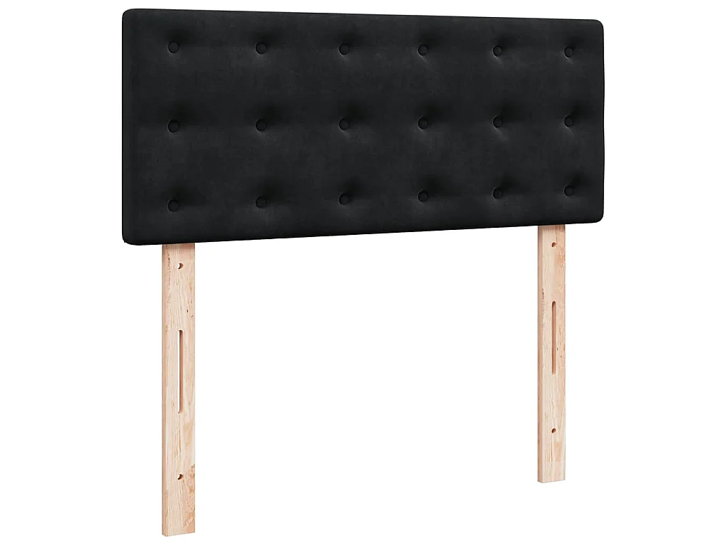 Estructura de cama otomana colchón terciopelo negro 120x200cm