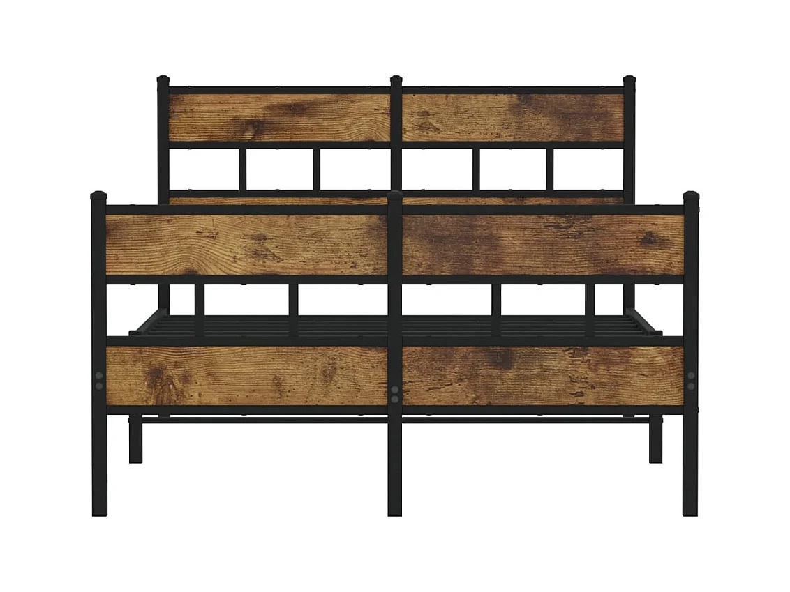 Cadre de lit en métal sans matelas chêne fumé 120x200 cm