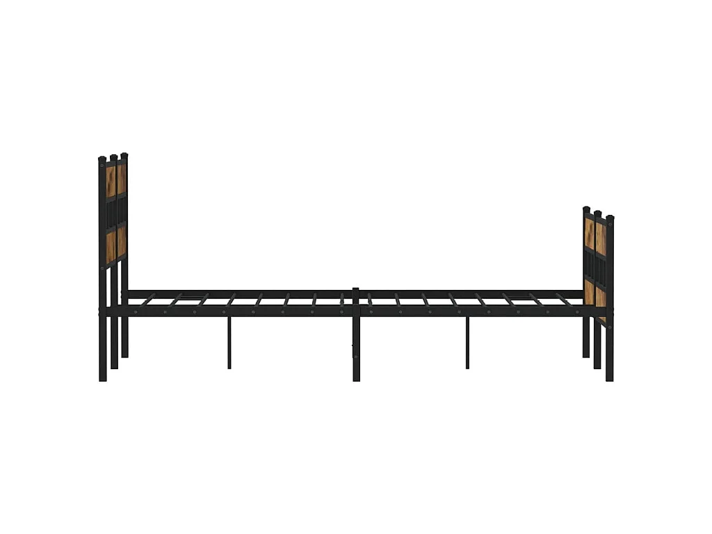 Estructura de cama sin colchón metal roble ahumado 120x200 cm