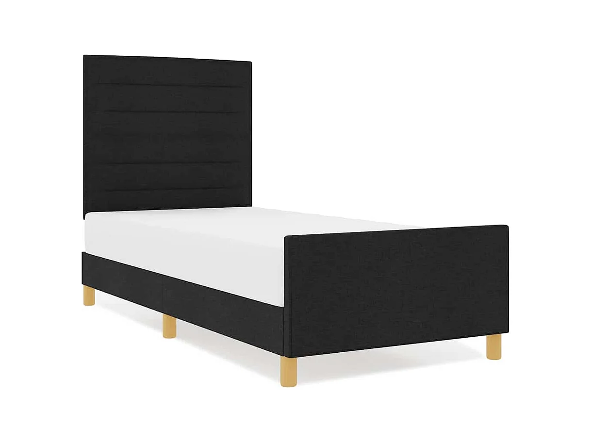 Bedframe met hoofdeinde Zwart 100 x 200 cm Stof