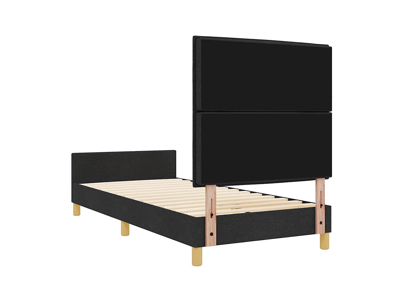Bedframe met hoofdeinde Zwart 100 x 200 cm Stof