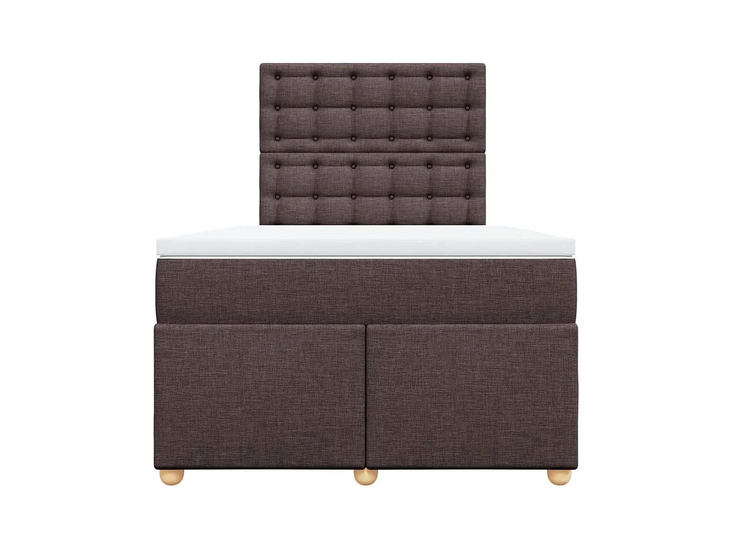 Sommier à lattes de lit et matelas marron foncé 120x190cm tissu
