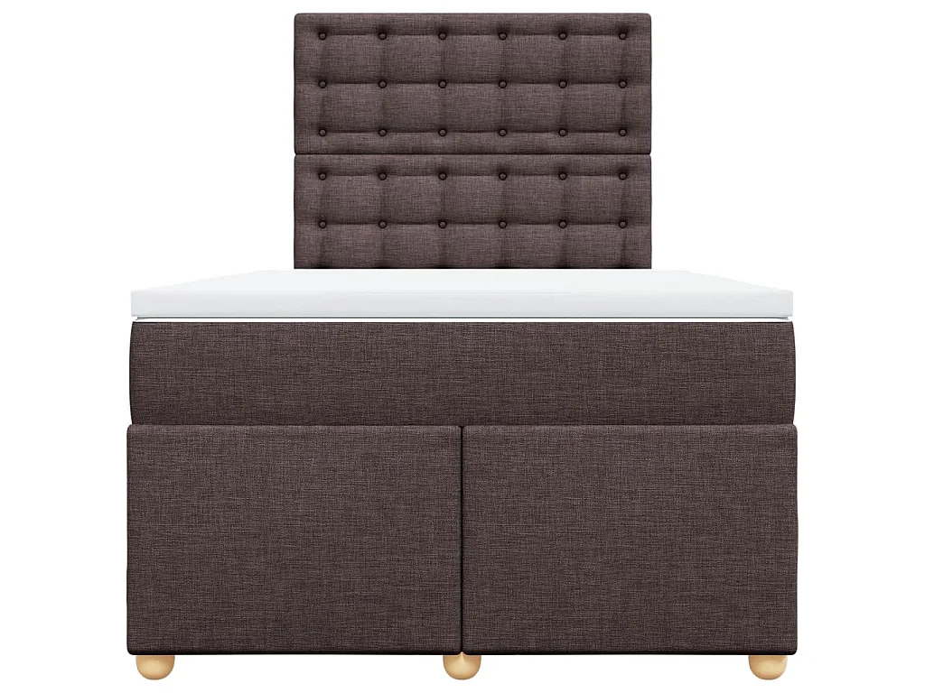 Sommier à lattes de lit et matelas marron foncé 120x190cm tissu