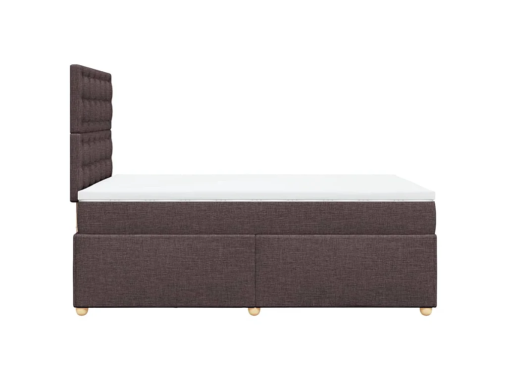 Sommier à lattes de lit et matelas marron foncé 120x190cm tissu