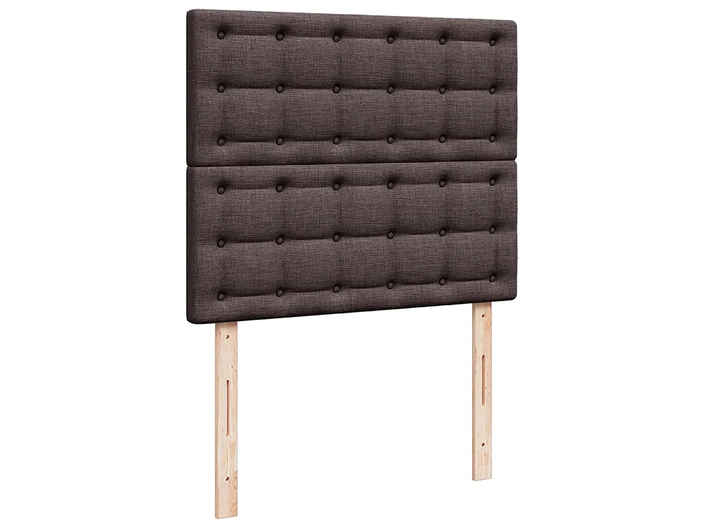 Sommier à lattes de lit et matelas marron foncé 120x190cm tissu