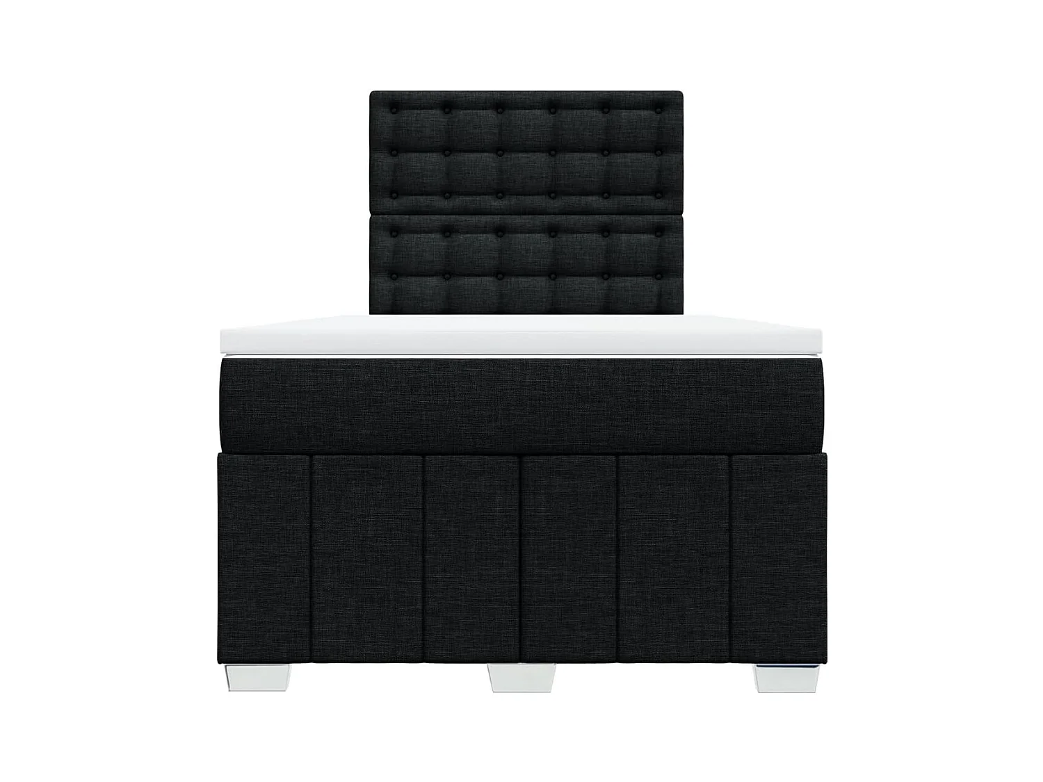 Sommier à lattes de lit avec matelas noir 120x190 cm tissu