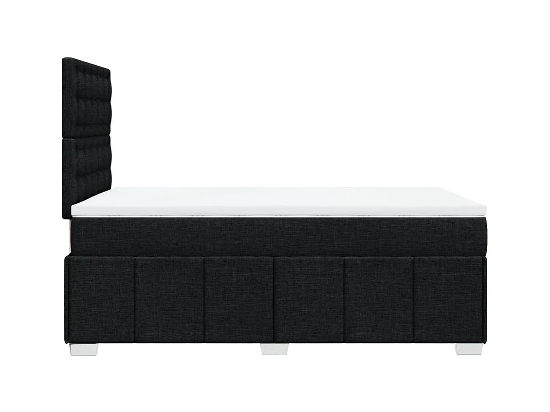 Sommier à lattes de lit avec matelas noir 120x190 cm tissu