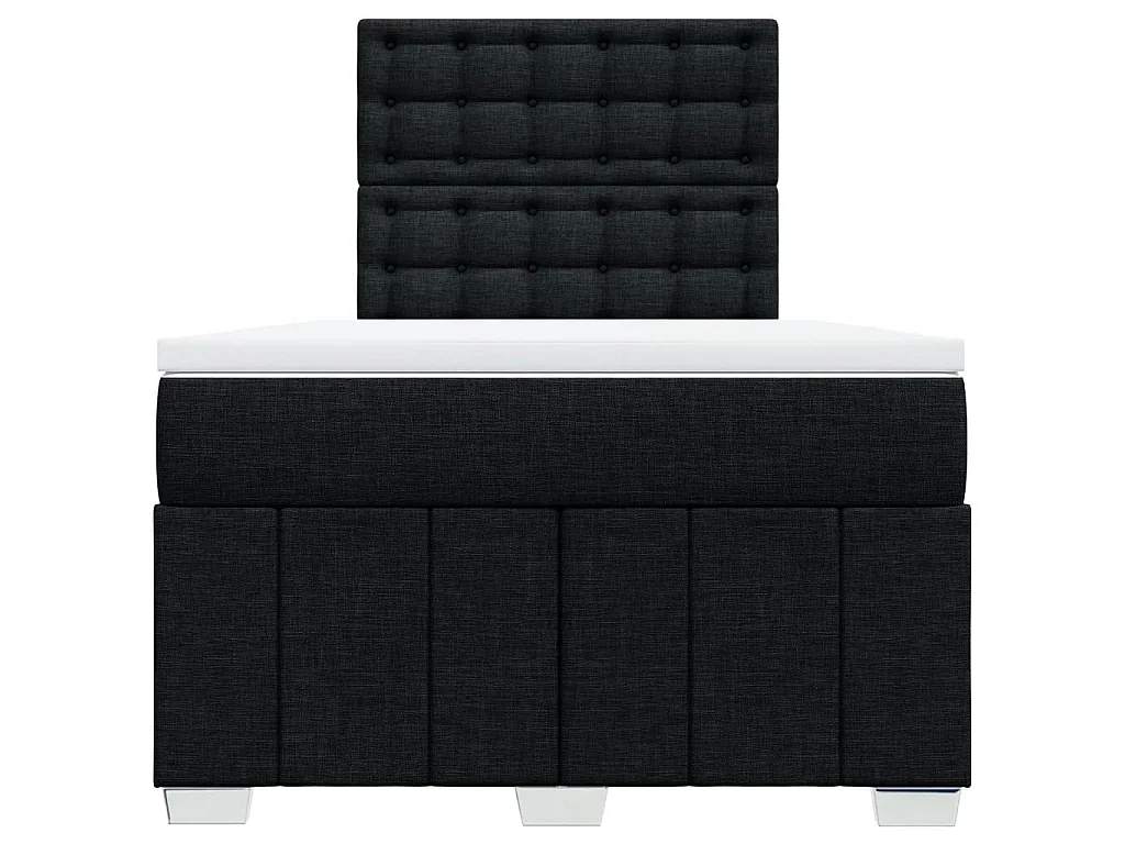 Boxspringbett mit Matratze Schwarz 120x190 cm Stoff