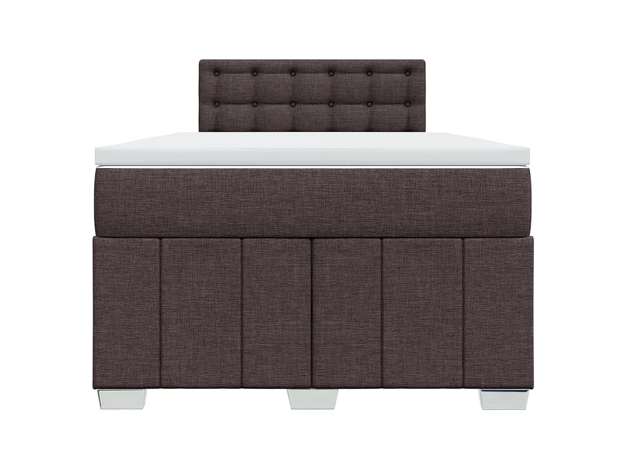 Sommier à lattes de lit et matelas marron foncé 120x190cm tissu