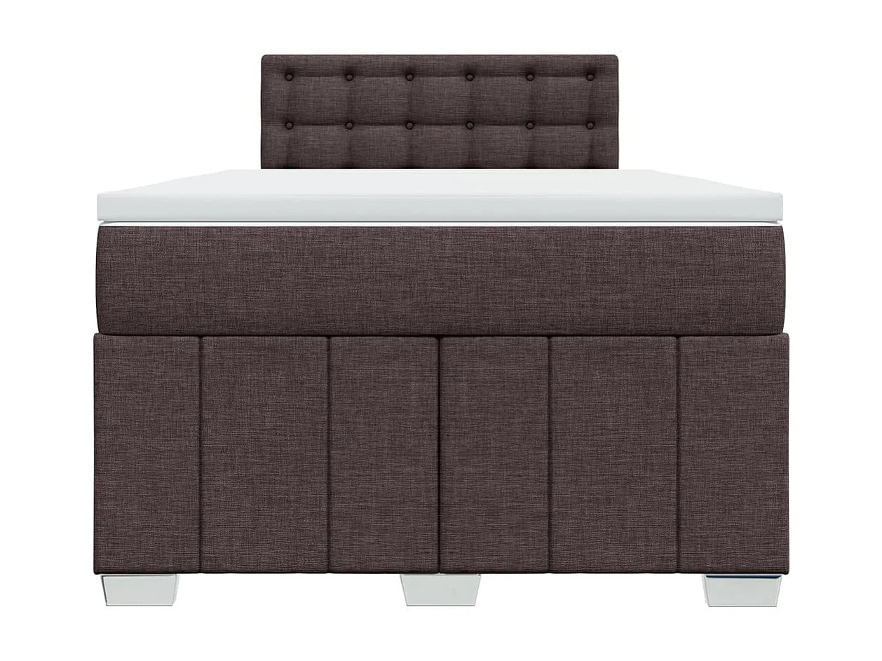 Sommier à lattes de lit et matelas marron foncé 120x190cm tissu