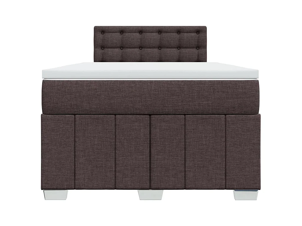 Boxspring met matras stof donkerbruin 120x190 cm