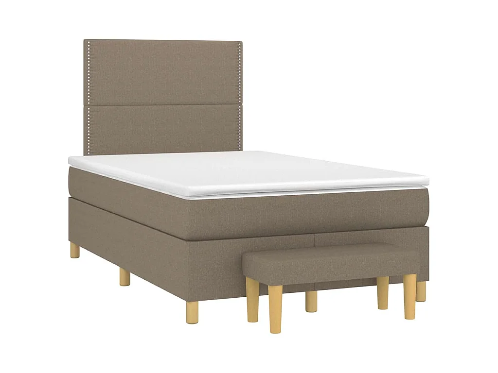 Giroletto a Molle con Materasso Tortora 120x190 cm in Tessuto