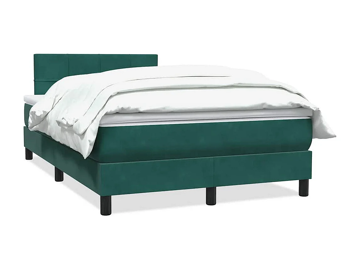 Giroletto a Molle con Materasso Verde Scuro 120x220 cm Velluto