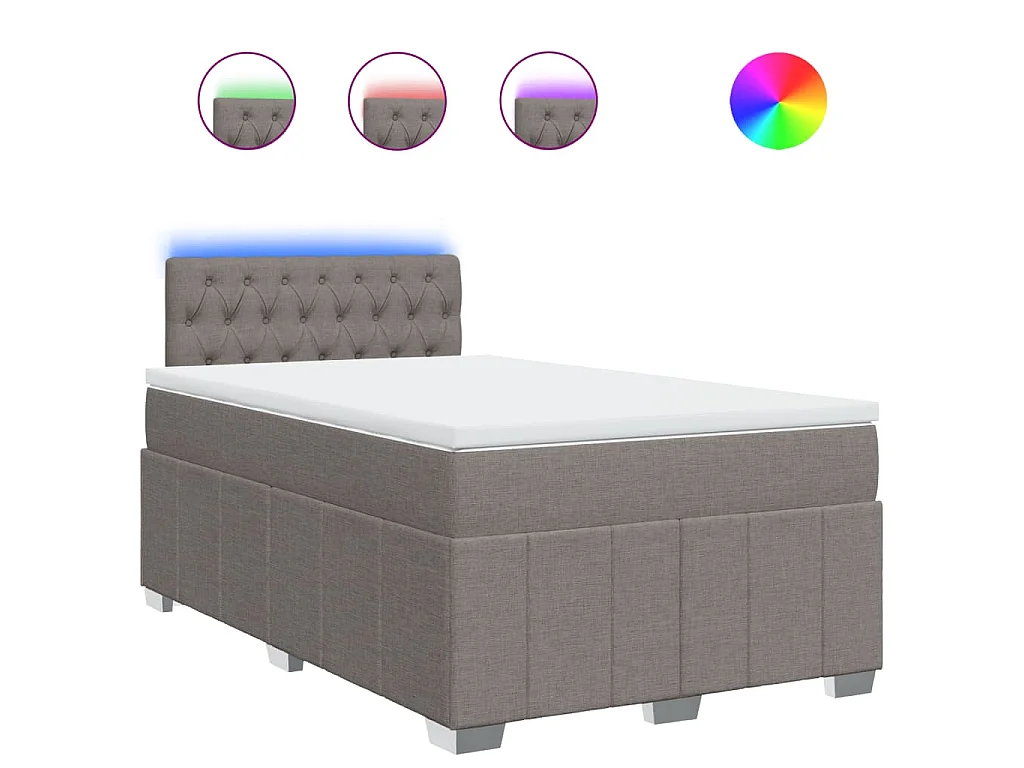 Boxspringbett mit Matratze Taupe 120x200 cm Stoff