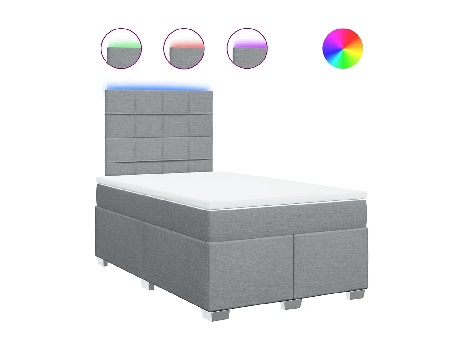 Boxspringbett mit Matratze Hellgrau 120x190 cm Stoff