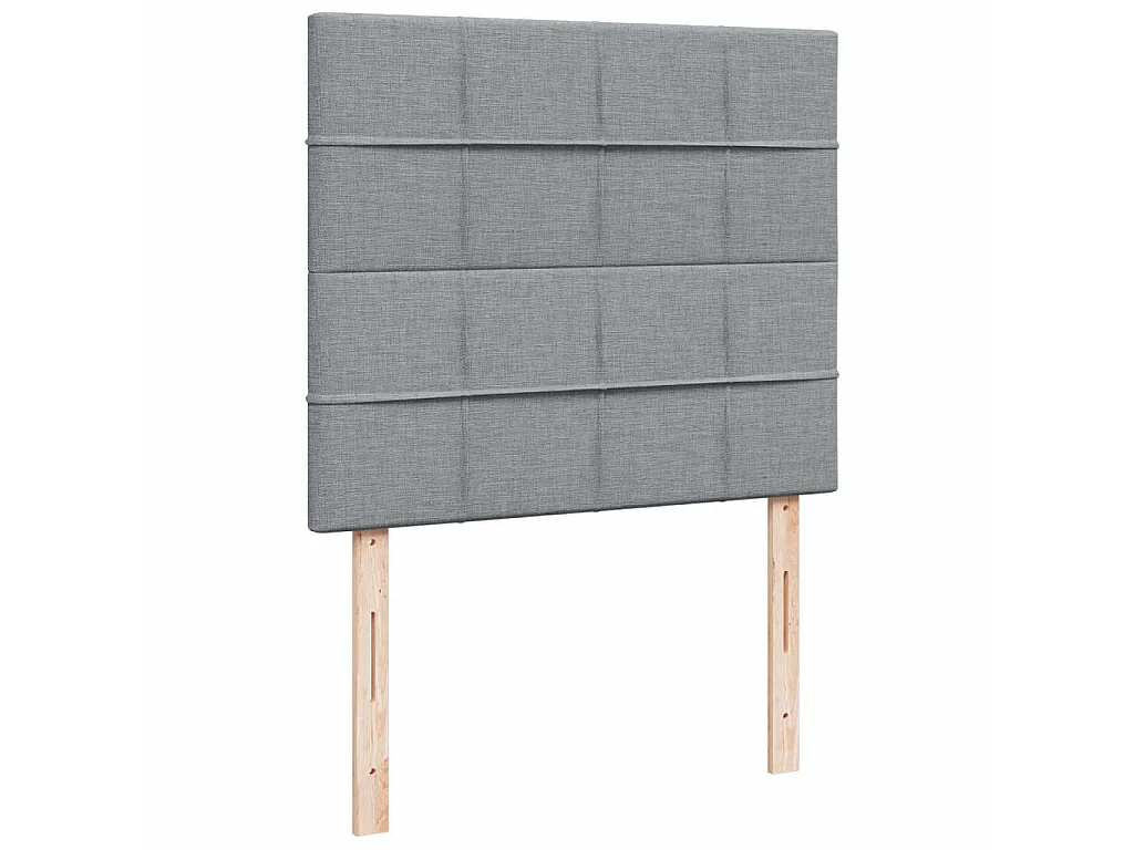 Cama box spring con colchón tela gris claro 120x190 cm