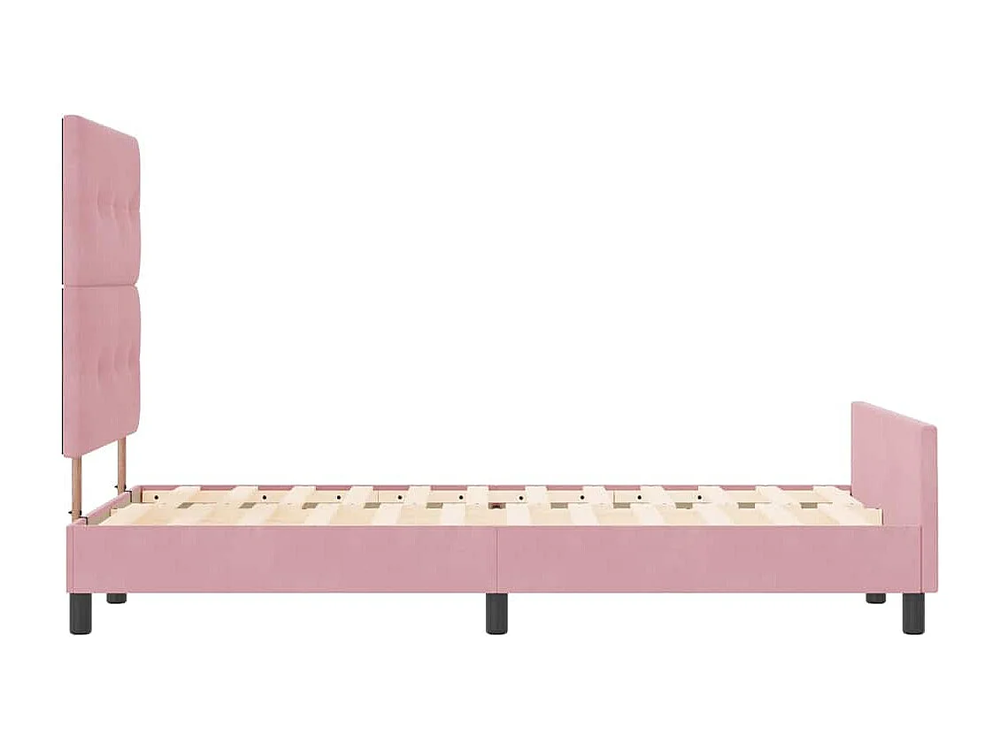 Letto a molle con testiera Rosa 120 x 200 cm Velluto
