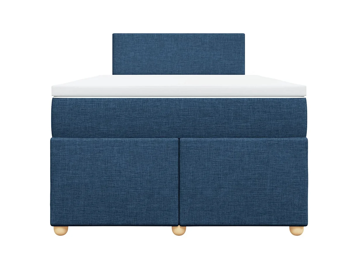 Boxspringbett mit Matratze Blau 120x200 cm Stoff