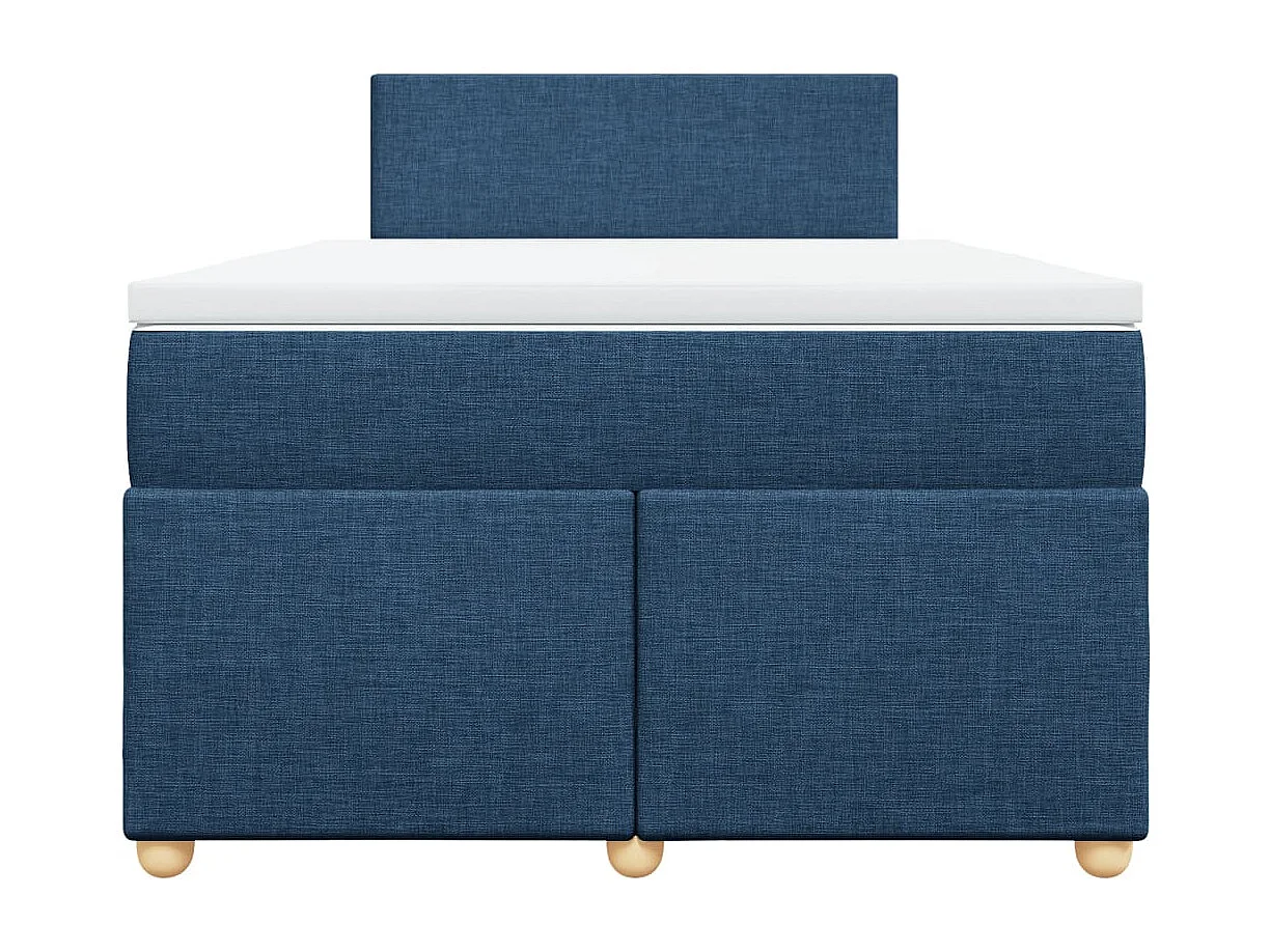 Boxspringbett mit Matratze Blau 120x200 cm Stoff