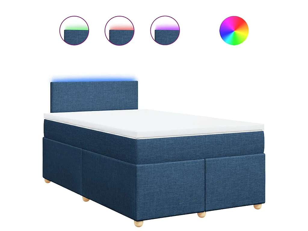 Boxspring met matras stof blauw 120x200 cm