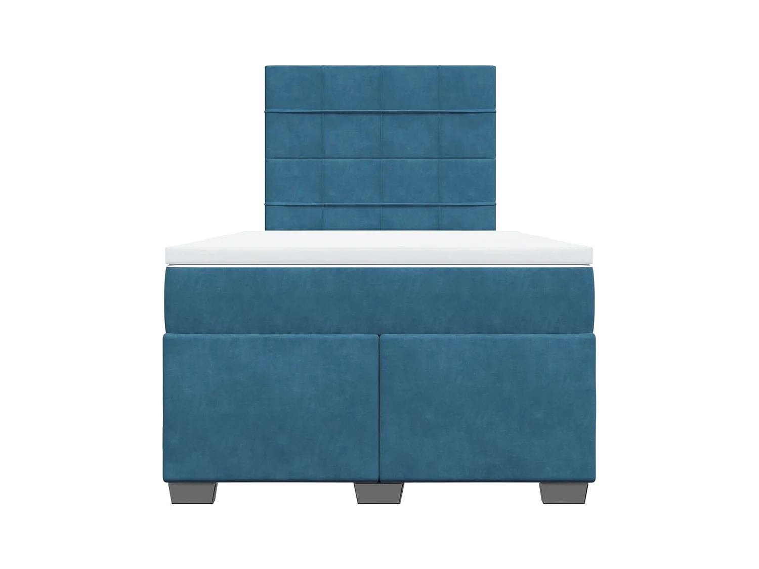 Boxspring met matras fluweel blauw 120x190 cm