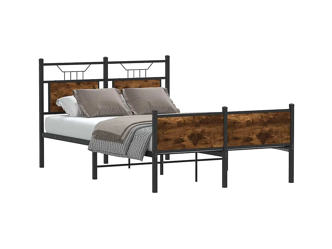 Cadre de lit sans matelas chêne fumé 120x200 cm bois ingénierie