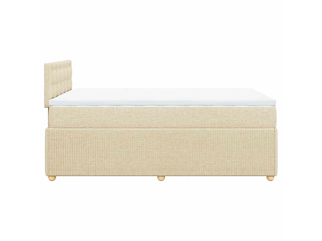 Giroletto a Molle con Materasso Crema 120x190 cm in Tessuto