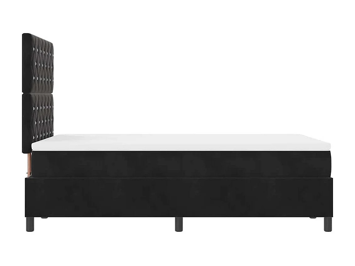 Cama Box Spring LED com colchão Preto 120 x 190 cm tecido