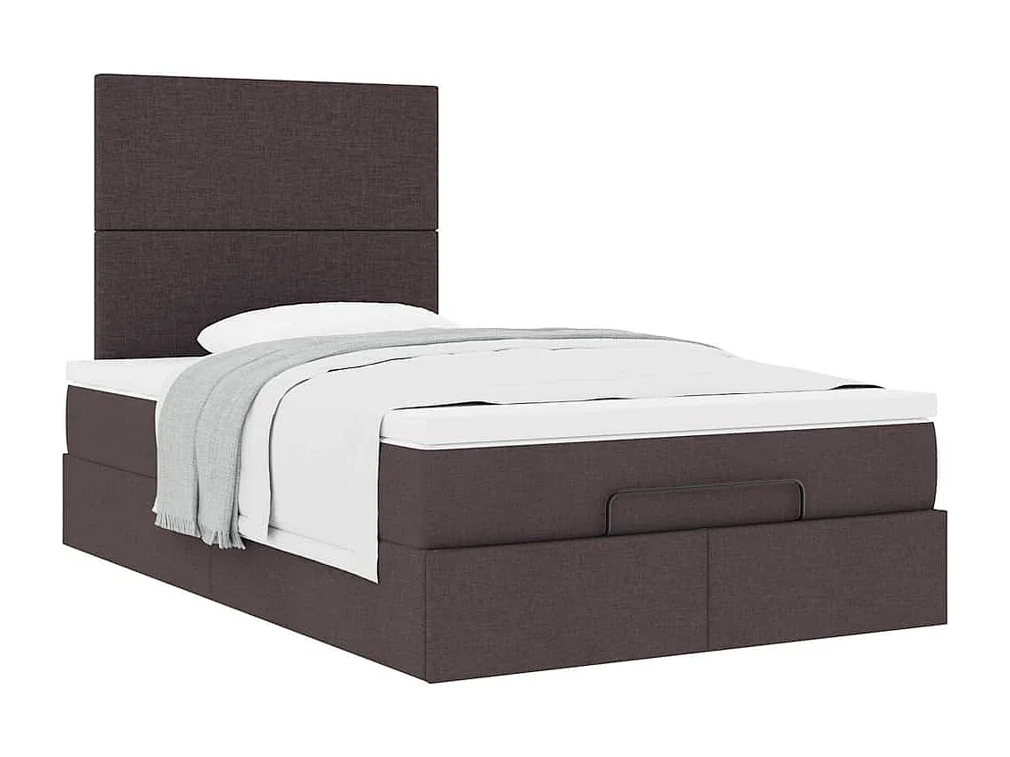 Ottoman bed met matras 120x190 cm stof donkerbruin
