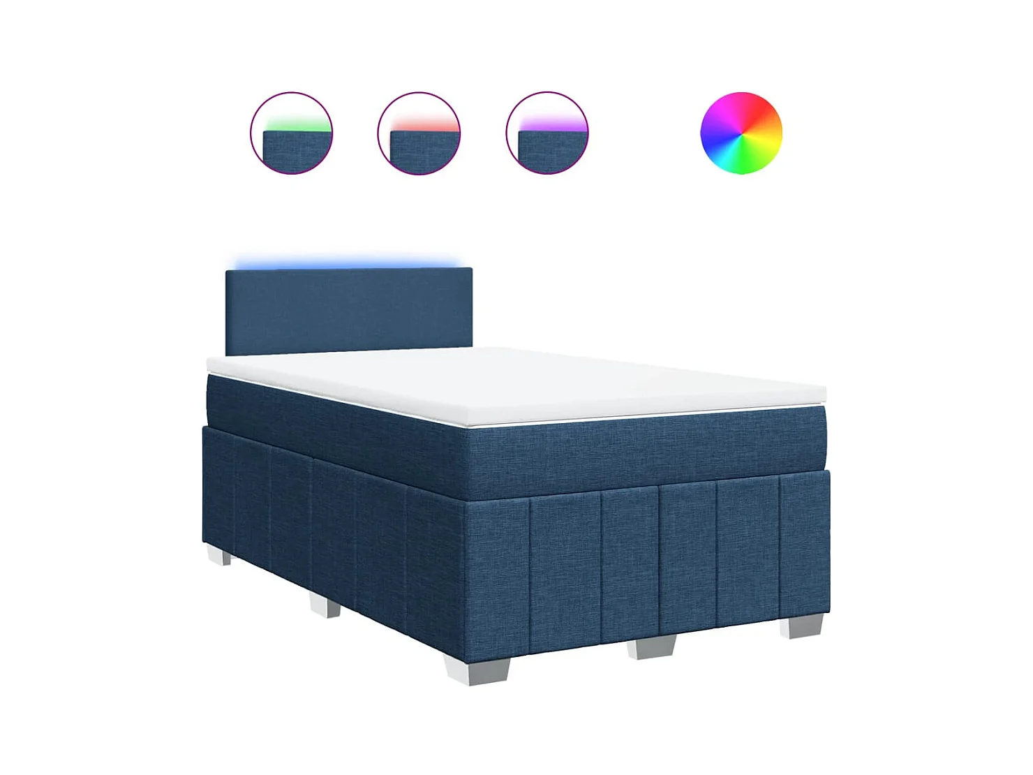 Boxspringbett mit Matratze Blau 120x190 cm Stoff