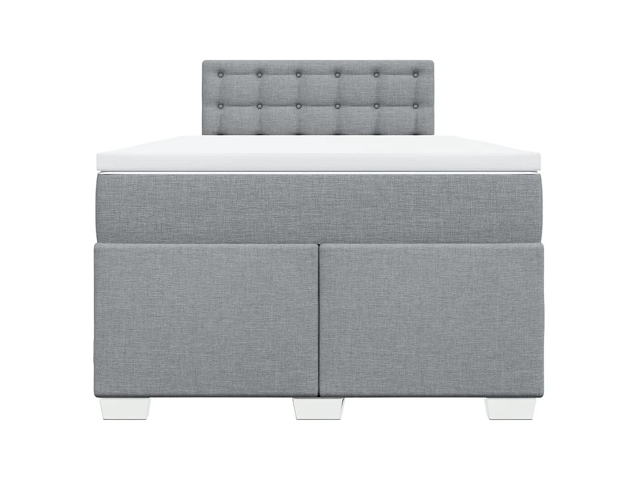 Boxspringbett mit Matratze Hellgrau 120x190 cm Stoff
