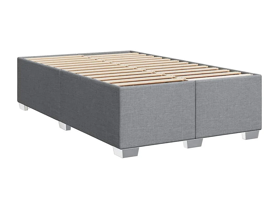 Boxspringbett mit Matratze Hellgrau 120x190 cm Stoff