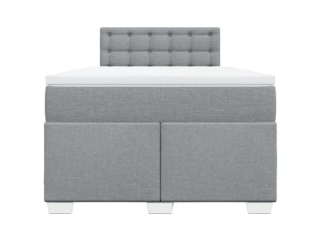 Cama box spring con colchón tela gris claro 120x190 cm